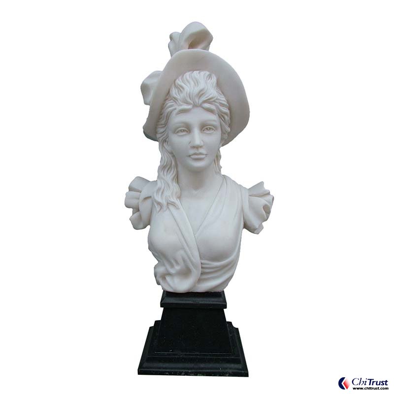 Carving woman head statue